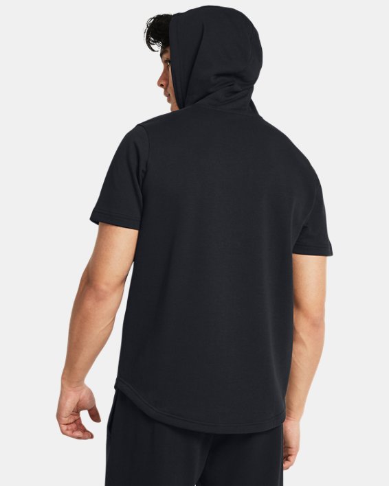 Men's Project Rock Terry Payoff Short Sleeve Hoodie in Black image number 1